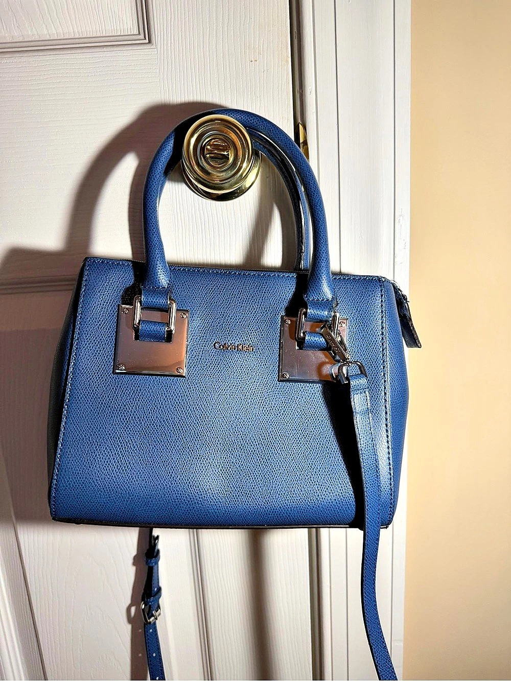 Calvin Klein Blue Structured Satchel